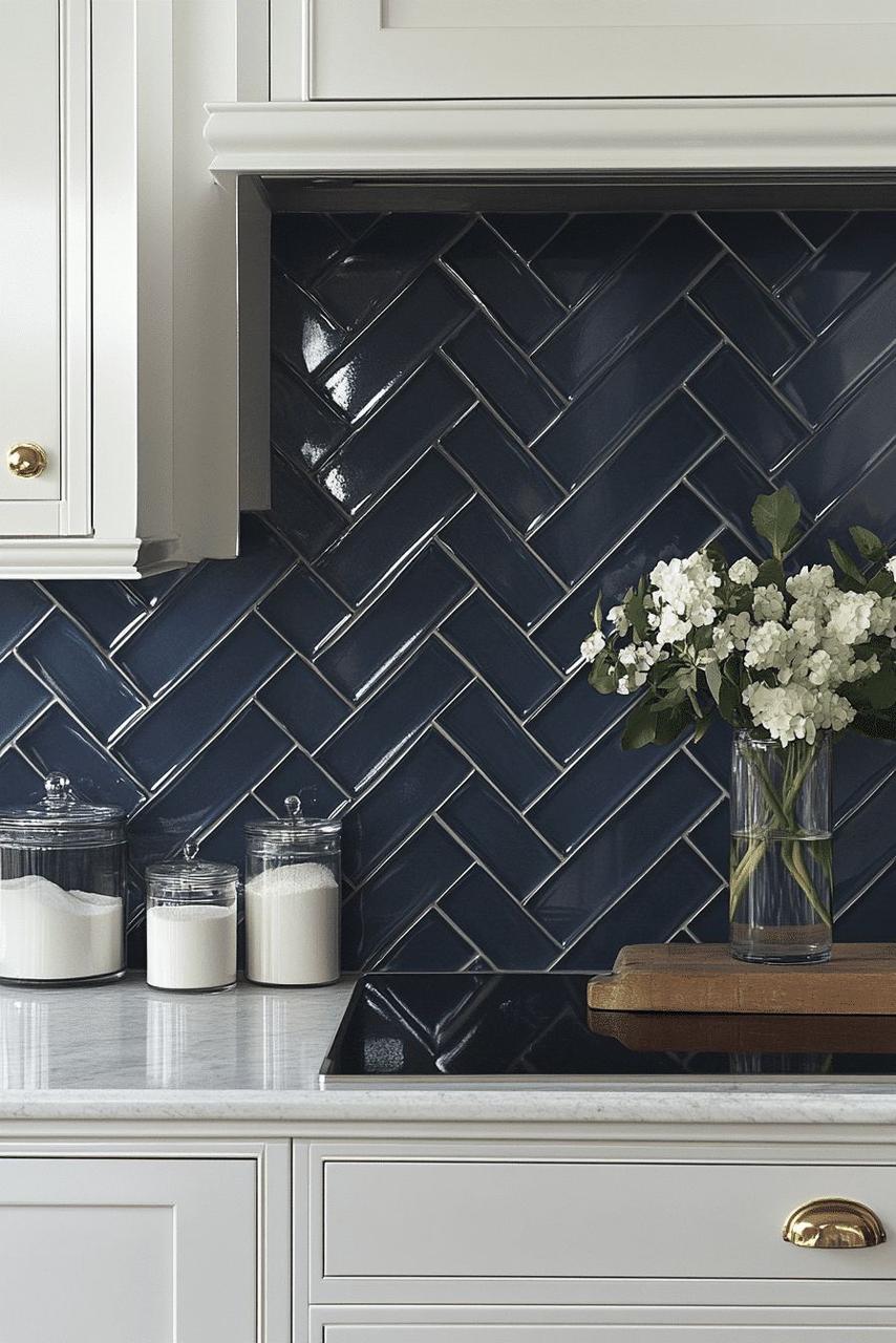 Navy Herringbone